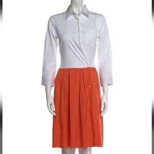 Sara Roka Orange Pleated Skirt